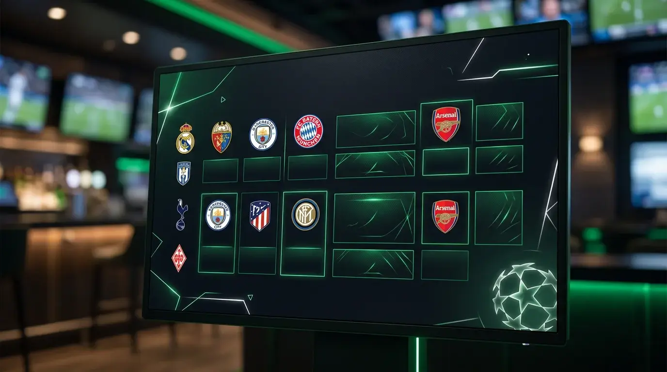 Tablero de cuotas para los equipos favoritos en la Champions League 2026
